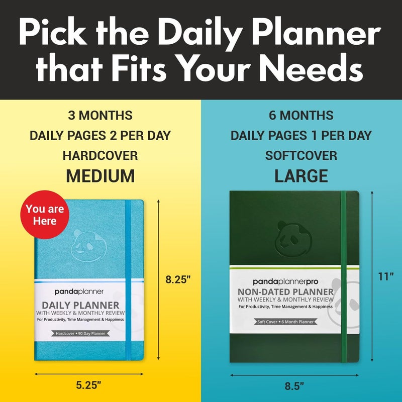 Panda Planner Classic A5 Daily Planner 2026 â€“ Undated Quarterly Productivity Planner with Hourly Schedule, To Do List, Daily Journal, Goal Planner, Habit Tracker & Gratitude Organizer for Home/Office â€“ Orange - Image 2